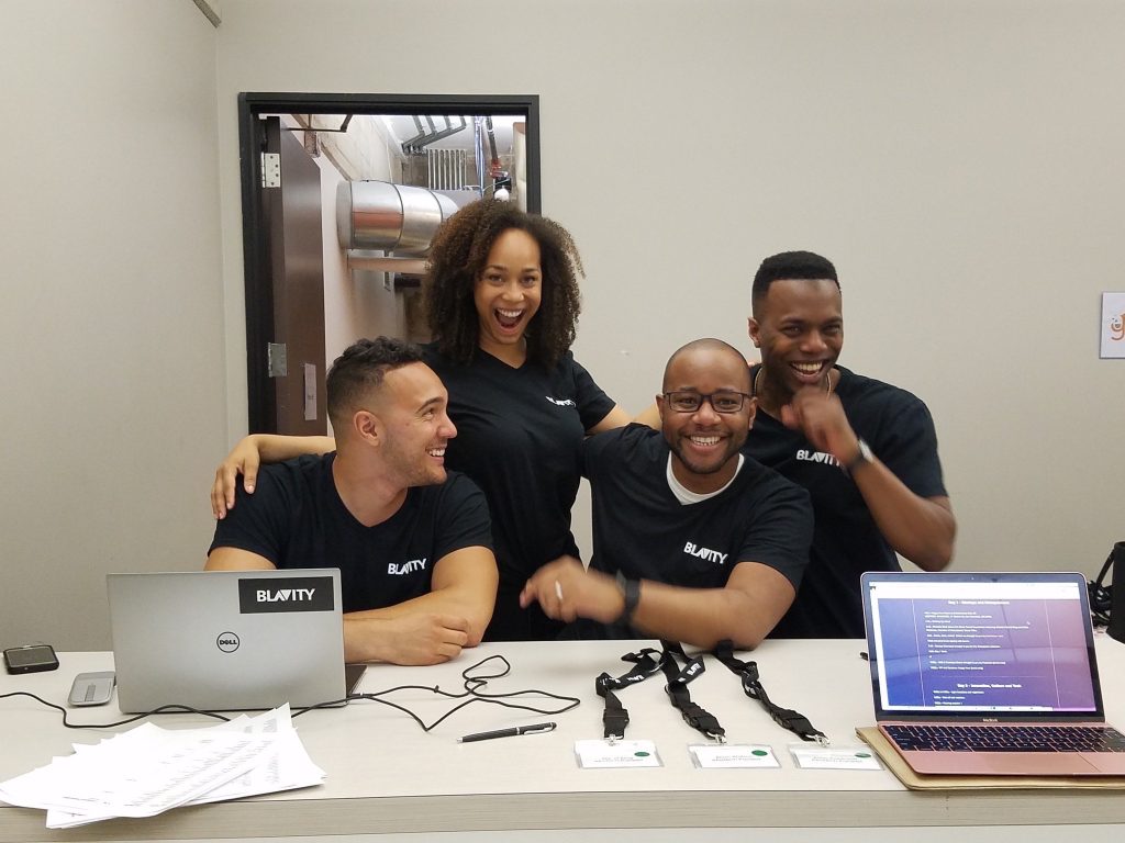 Blavity Inc. founders celebrating the launch of the brand with smiles on their faces